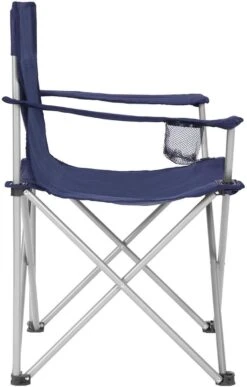 Set Van 2 Opvouwbare Campingstoelen, Klapstoelen Voor Buiten, Comfortabel, Met Armleuningen En Bekerhouders, Stabiel Frame, Draagvermogen 120 Kg - Blauw -Intex Deals Winkel 766x1200