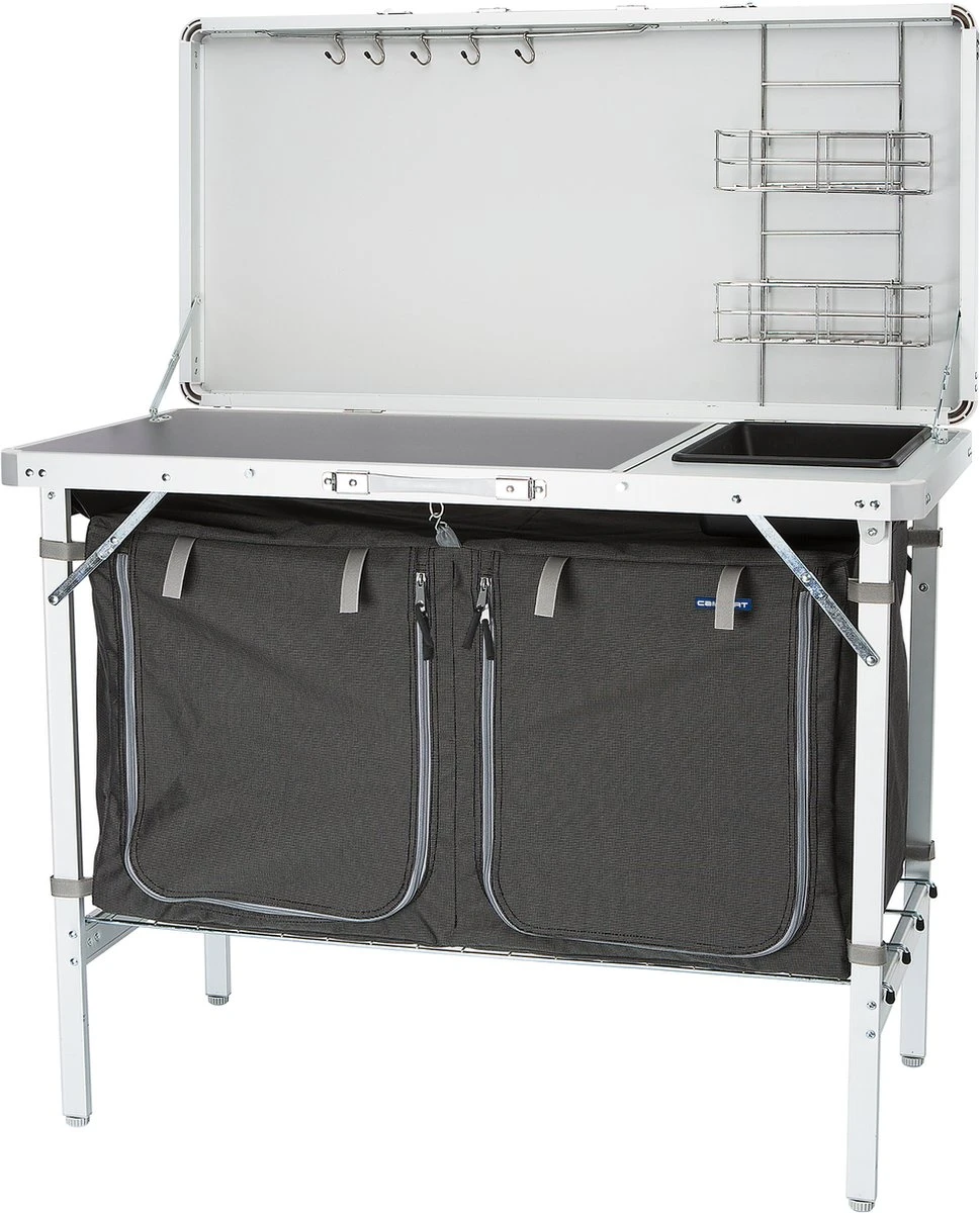 Campart Campingkeuken KI-0757 – Complete Keuken En Campingkast – Opvouwbaar En Inclusief Draagtas - Grijs 10 Campart Campingkeuken KI-0757 – Complete Keuken En Campingkast – Opvouwbaar En Inclusief Draagtas - Grijs - Afbeelding 10