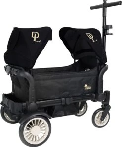 Deryan Luxe Sandy Bolderkar - Duo Buggy - Tandem Buggy - Opvouwbaar - Inklapbare Bolderwagen - Duo Kinderwagen - Zwart -Intex Deals Winkel 999x1200 1